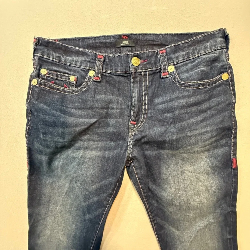 True Religion Rocco Y2K Streetwear Relaxed Skinny‎ Designer Denim Jeans Men 38